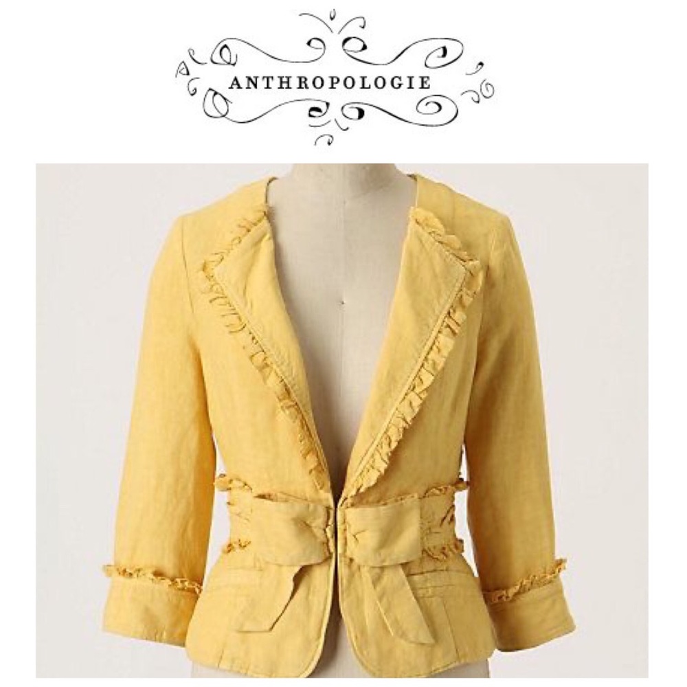 Anthropologie “Idra” Linen Blazer